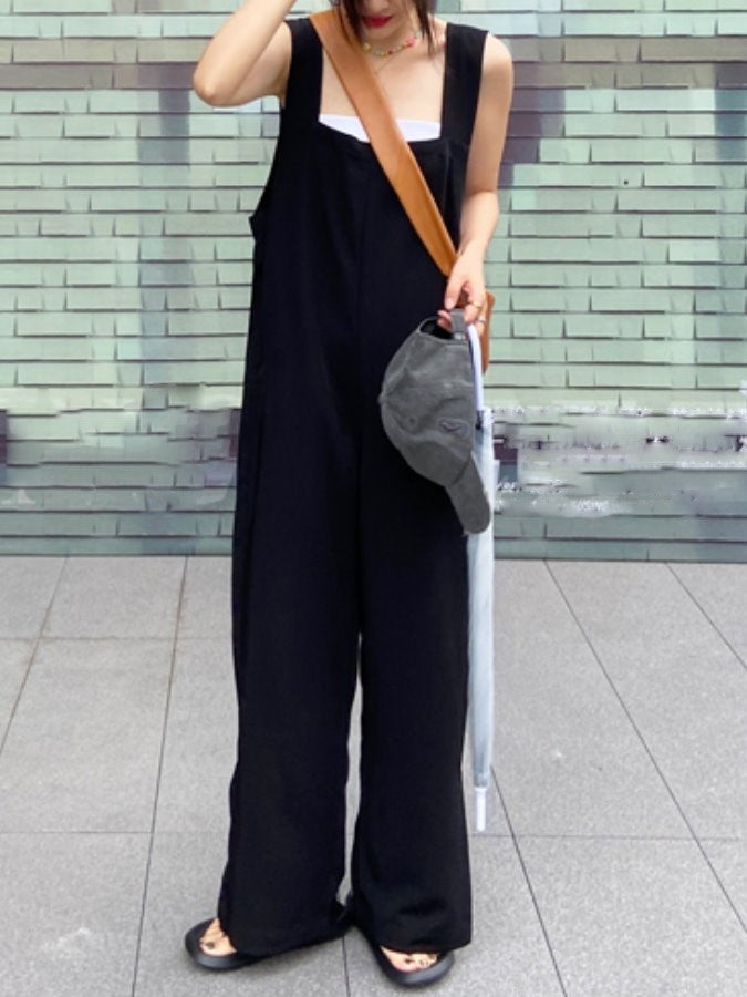 Hem Slit Salopette Overalls_HL3628