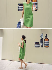 Sleeveless Vitamin Collar Dress HL3715