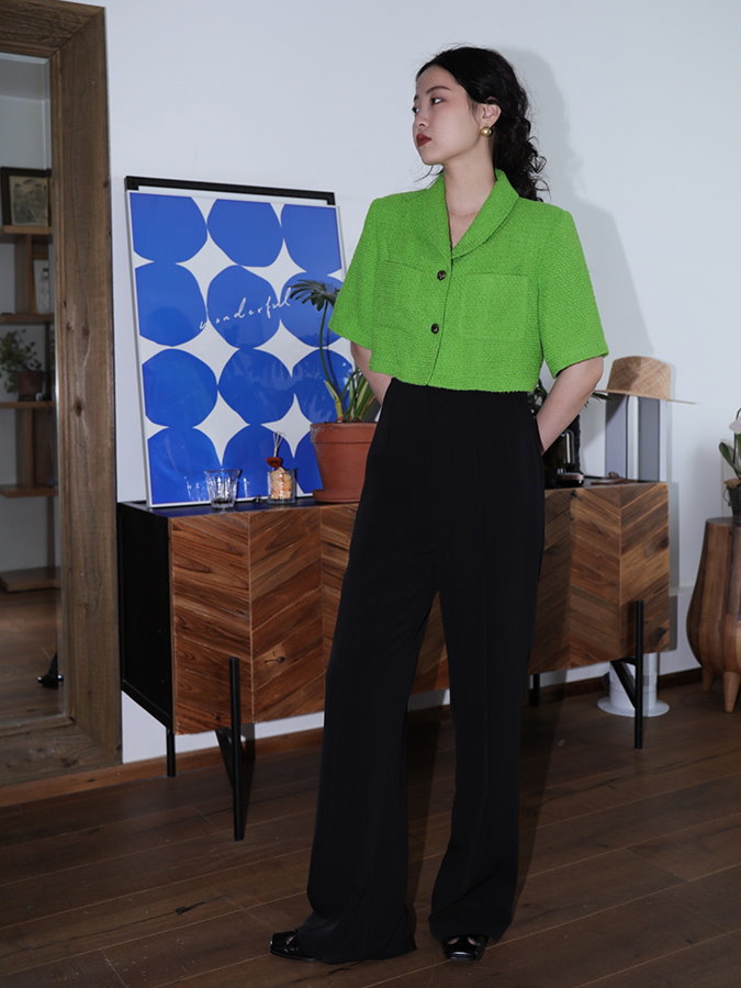 Waist Tucked Fabric Pants HL3921