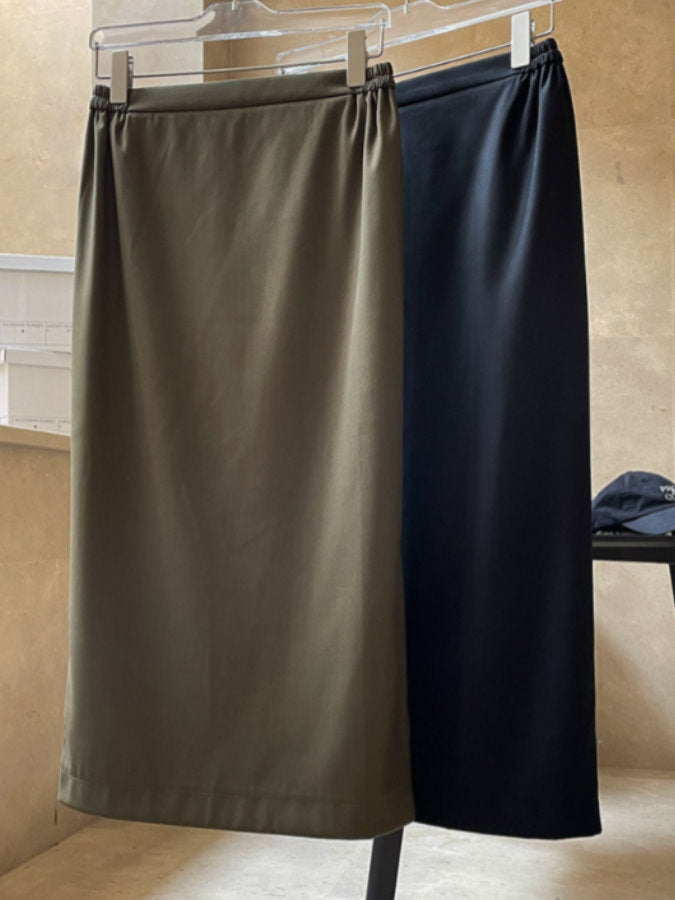 Back Slit Side Elastic Skirt HL9693