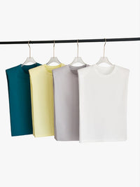 Power Shoulder Sleeveless Shirts_BDHL4371