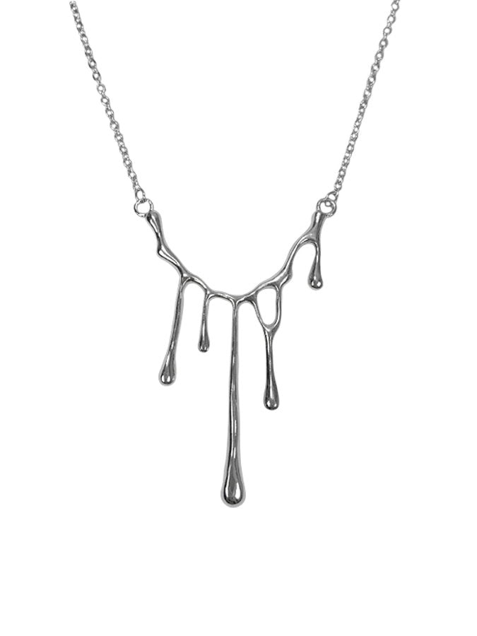 Water Drops Silver Necklace HL3481