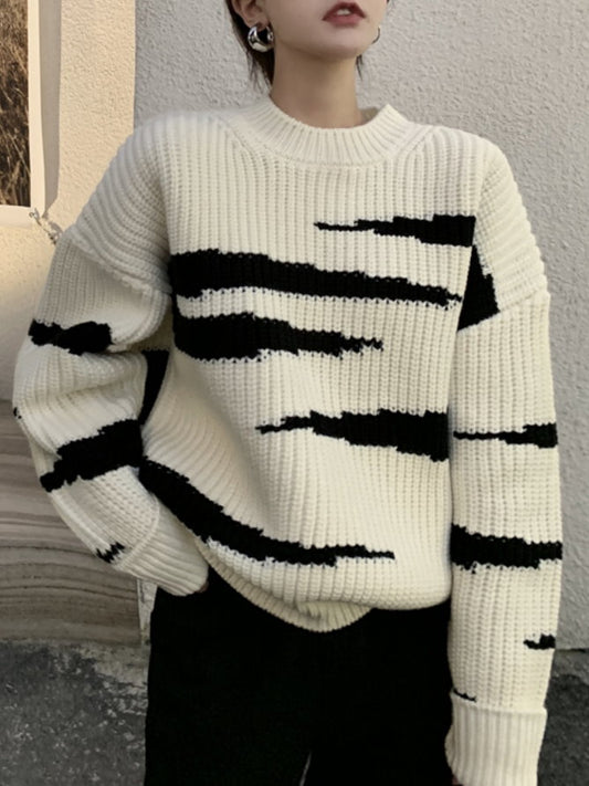 Zebra 패턴 스웨터 9408