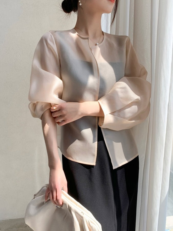 Buttonless Sheer Cardigan_HL3737