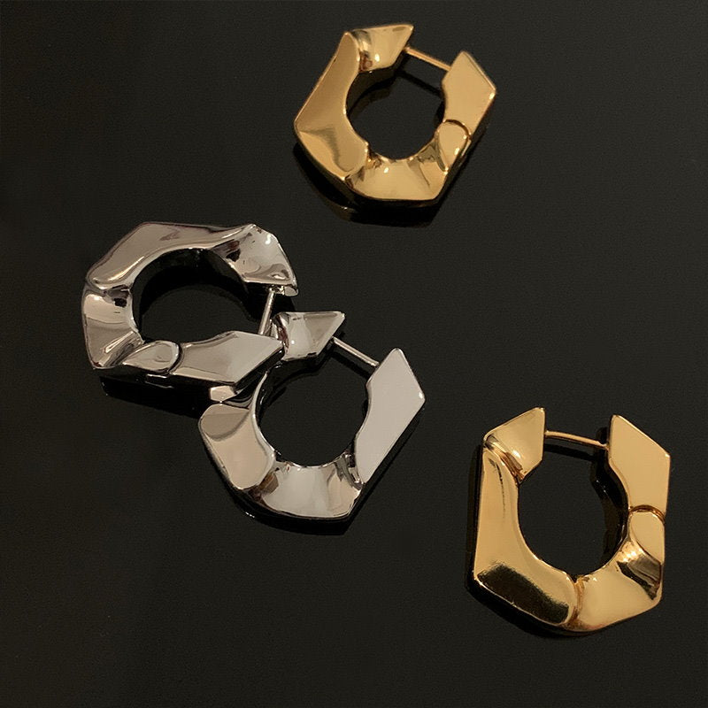 U shaped twisted hoop earrings 9171