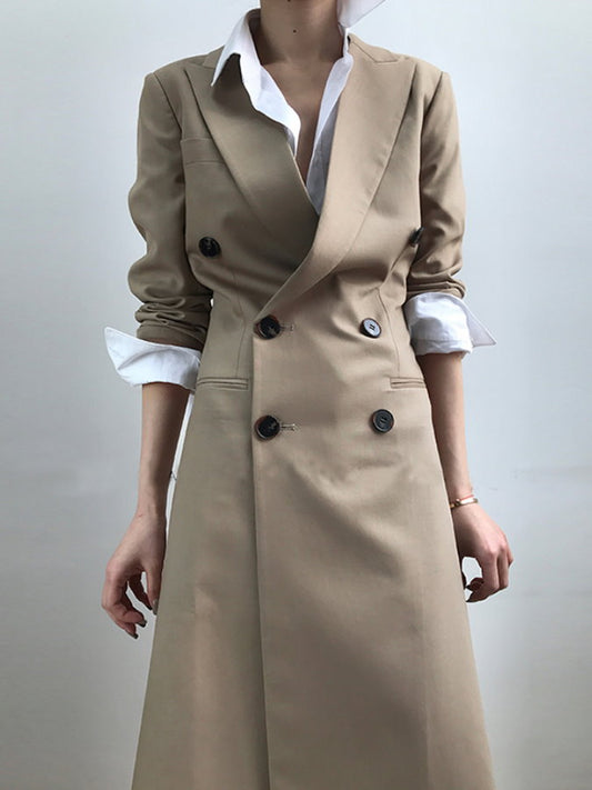 Long Slim Double Breasted Jacket HL3469