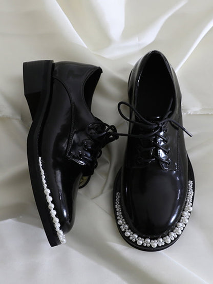 Toe Beaded Lace Up Shoes HL9652
