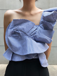 Voluminous Ruffle One Shoulder Blouse_9196