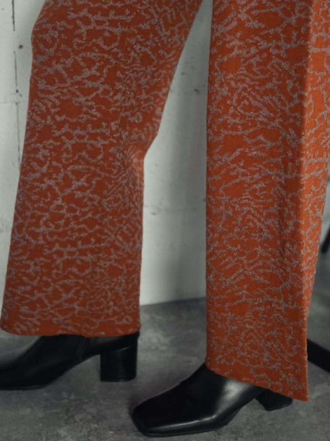 Jacquard Knit Straight Pants HL3908