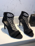 Open Toe Mesh Boot Sandals_HL3708