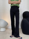 Hem slit slim pants 9304
