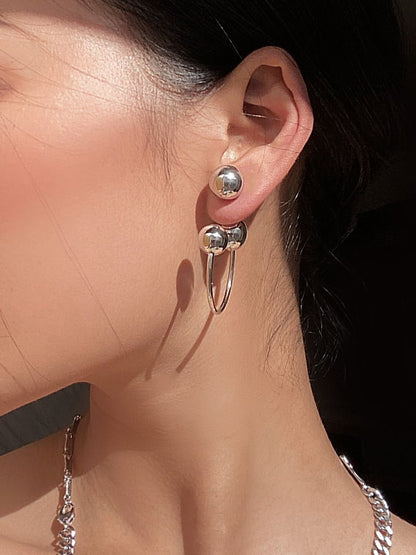 hanging metal ball earrings 9169