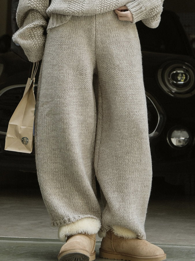 Natural Loose Knit Pants HL4247