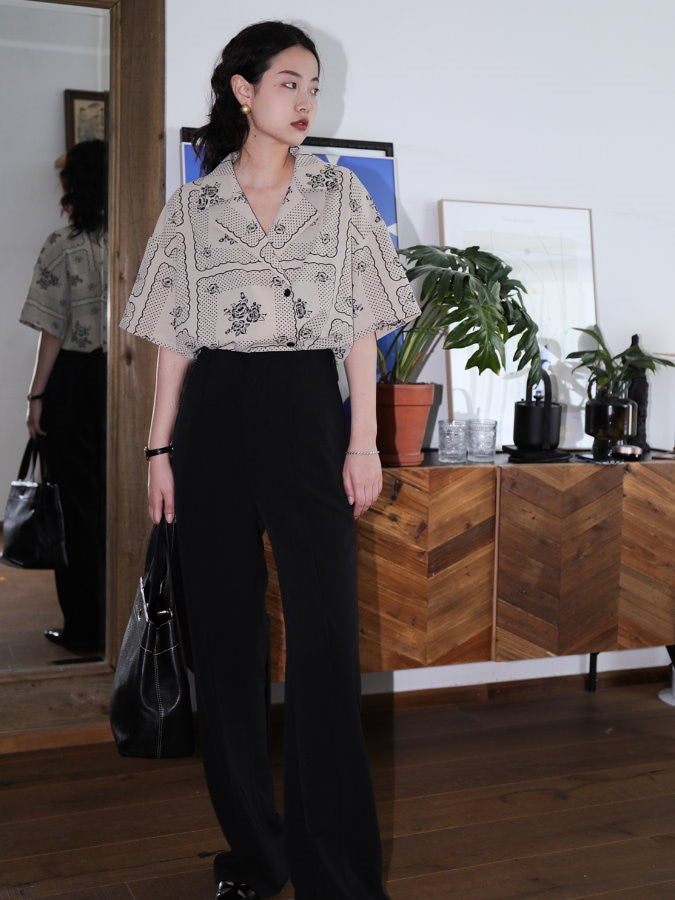 Waist Tucked Fabric Pants HL3921