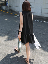 Asymmetrical Tiered Sleeveless Dress_HL3706