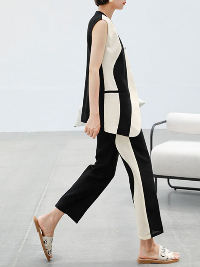 Vertical Wave Straight Pants HL3766