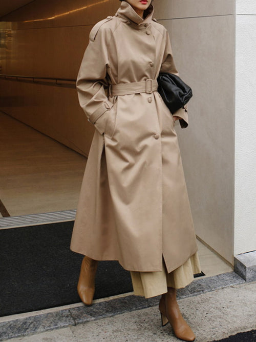 Stand collar long trench coat HL3872 – HELROUS