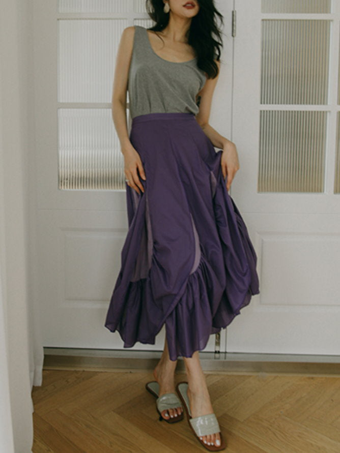 Random Flare Purple Skirt 9320