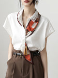 Narrow Scarf Chiffon Blouse 9118