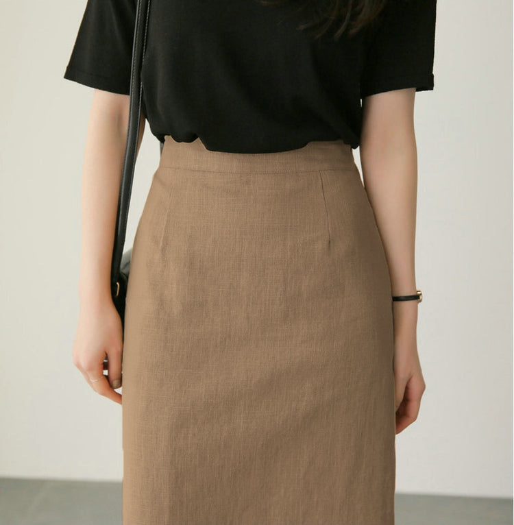 High Waist Natural Skirt 5704