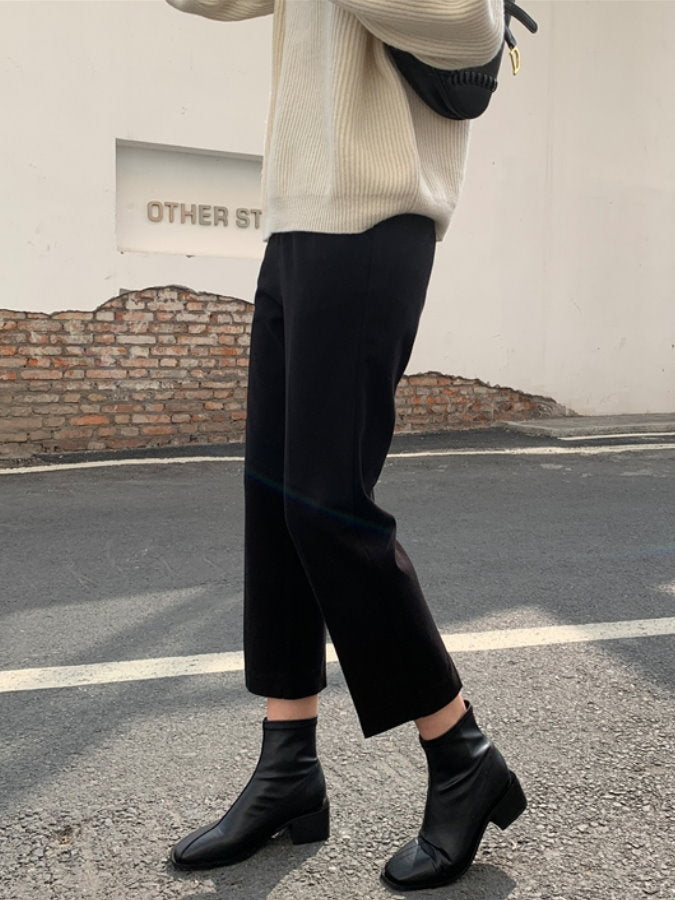 Back slit ankle tapered pants HL4116