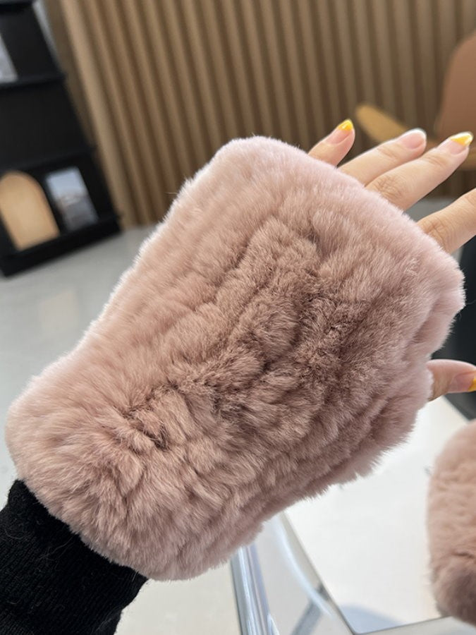 Fingerless Fur Gloves HL4062