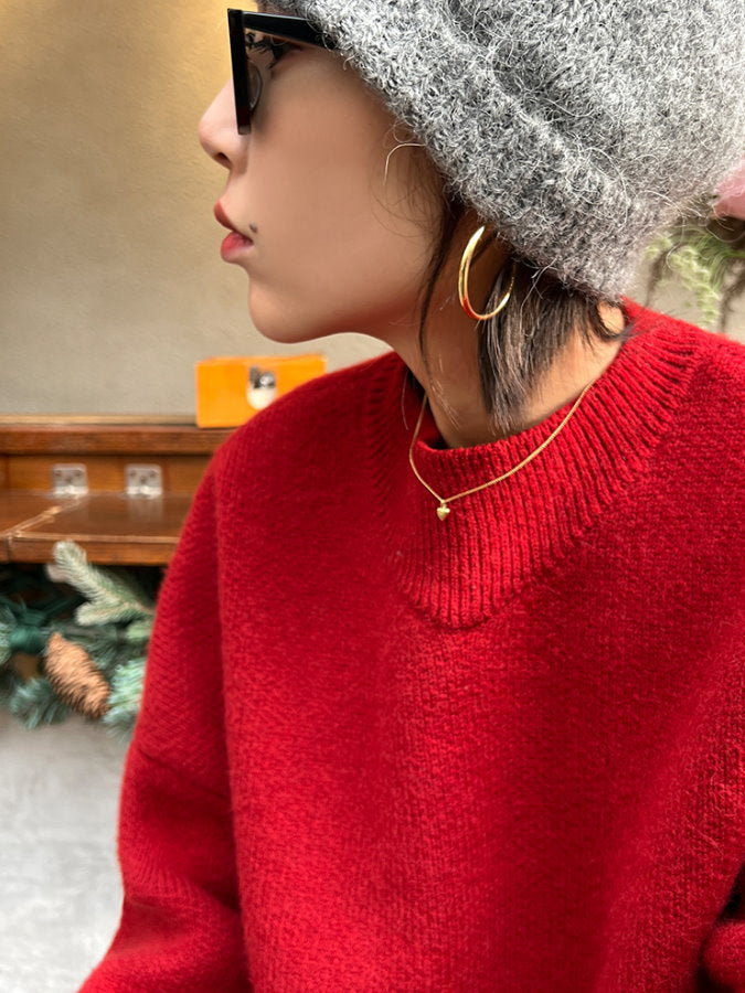 Round Neck Knit Pullover_HL4141