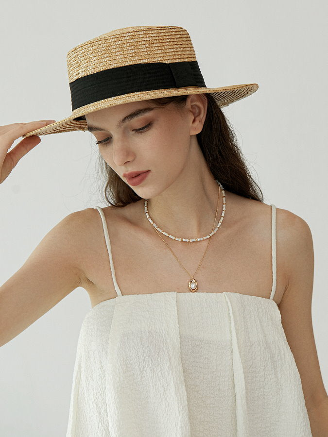 Bean Pendant Pearl Necklace_HL4303