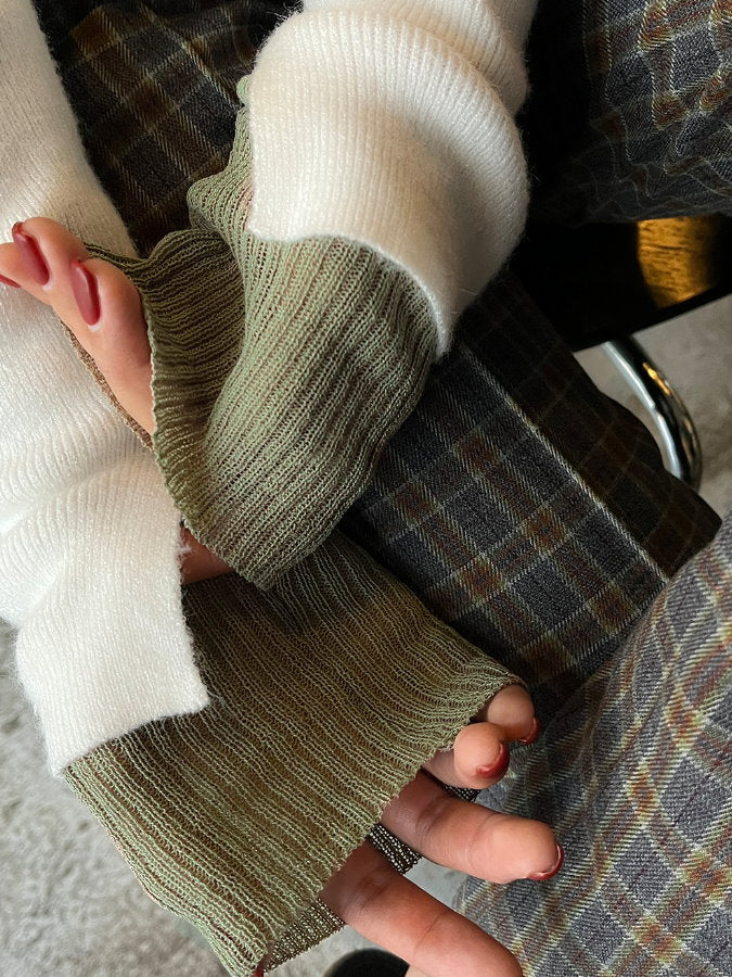 雙色高領針織衫 HL4152