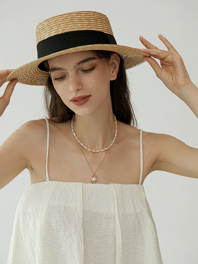 Bean Pendant Pearl Necklace_HL4303