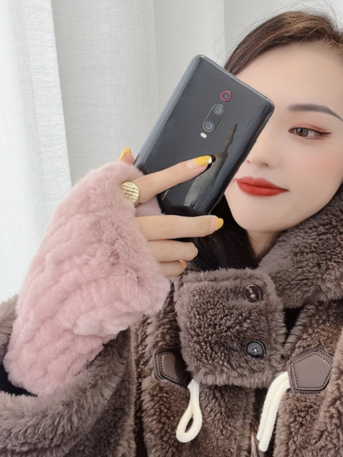 Fingerless Fur Gloves HL4062