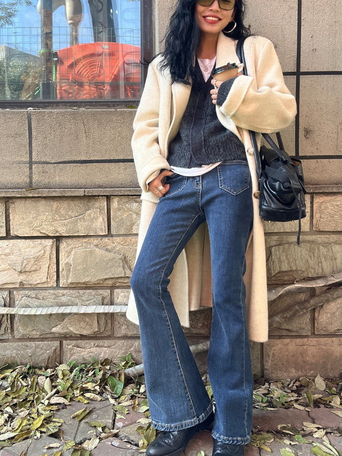Snap button v-neck knit cardigan HL4067