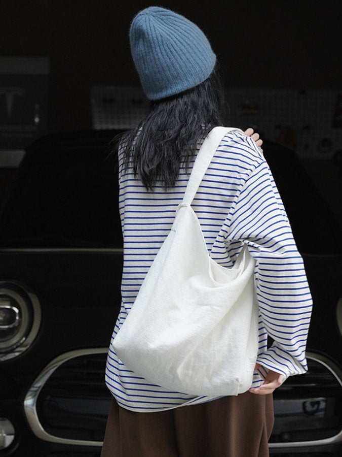 loose slim striped long T shirt_BDHL4311