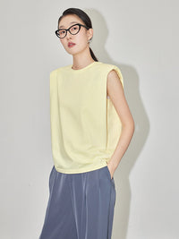 Power Shoulder Sleeveless Shirts_BDHL4371