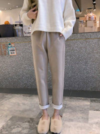 Brushed Back Ankle Pants_HL4114