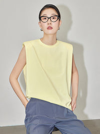 Power Shoulder Sleeveless Shirts_BDHL4371