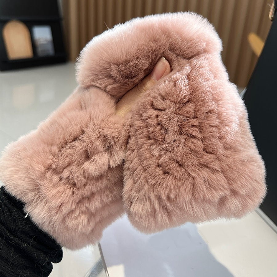 Fingerless Fur Gloves HL4062