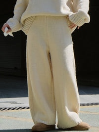 Natural Loose Knit Pants HL4247