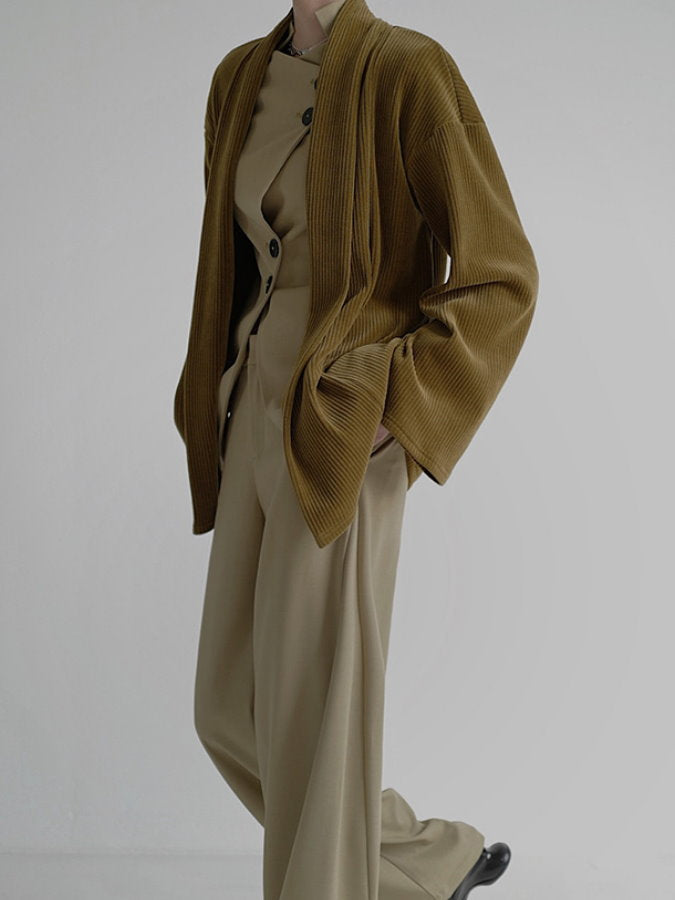 Corduroy cardigan jacket HL4081