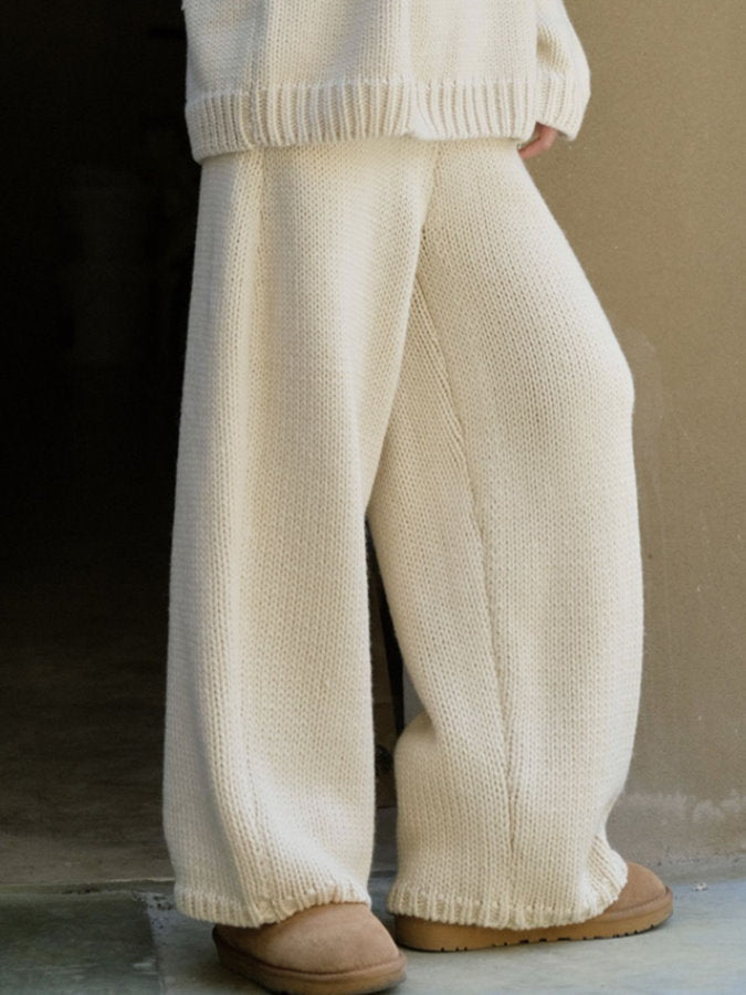 Natural Loose Knit Pants HL4247