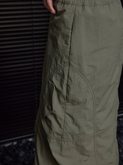 Diagonal Pockets Back Slit Long Skirt_BDHL4465