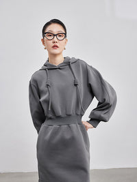 Waist Shape Hoodie Dress HL4280