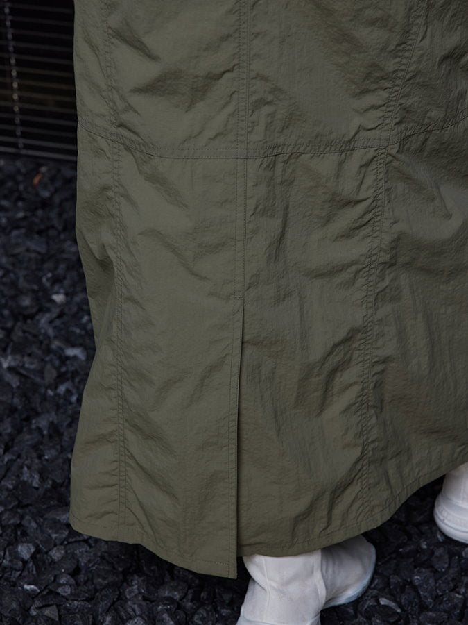 Diagonal Pockets Back Slit Long Skirt_BDHL4465