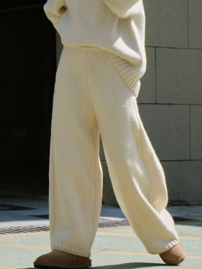 Natural Loose Knit Pants HL4247