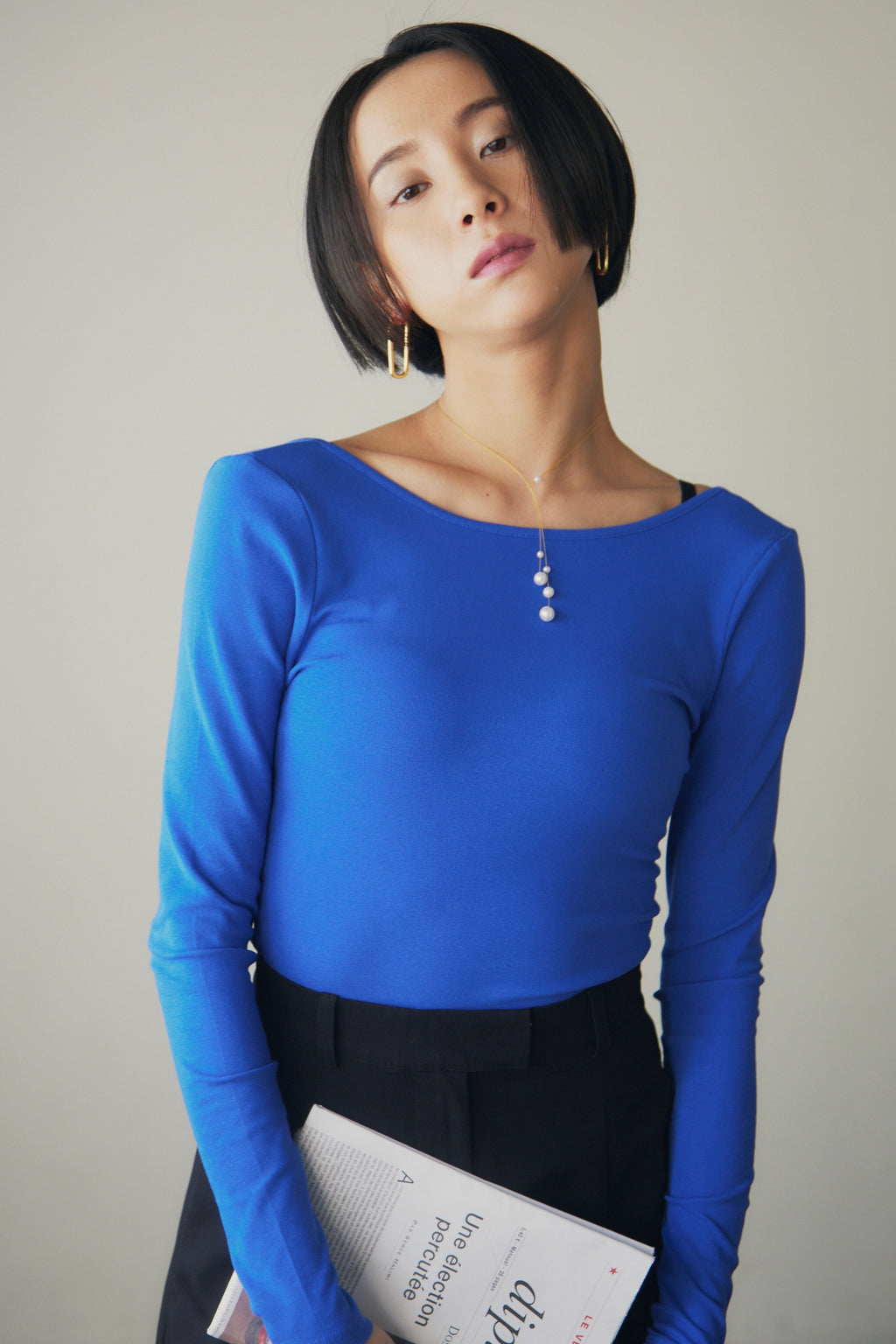 Loop Tie Pearl Necklace HL9755