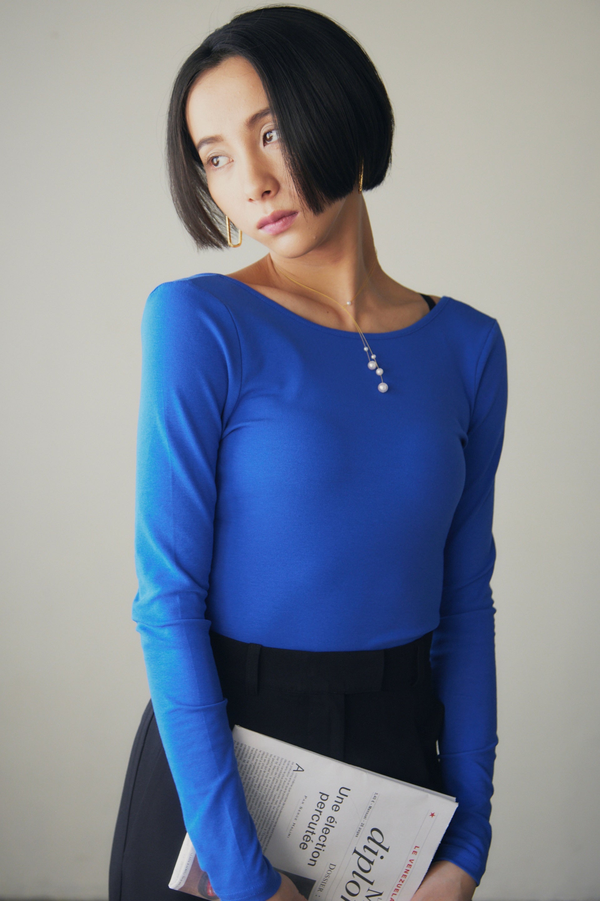 Loop Tie Pearl Necklace HL9755