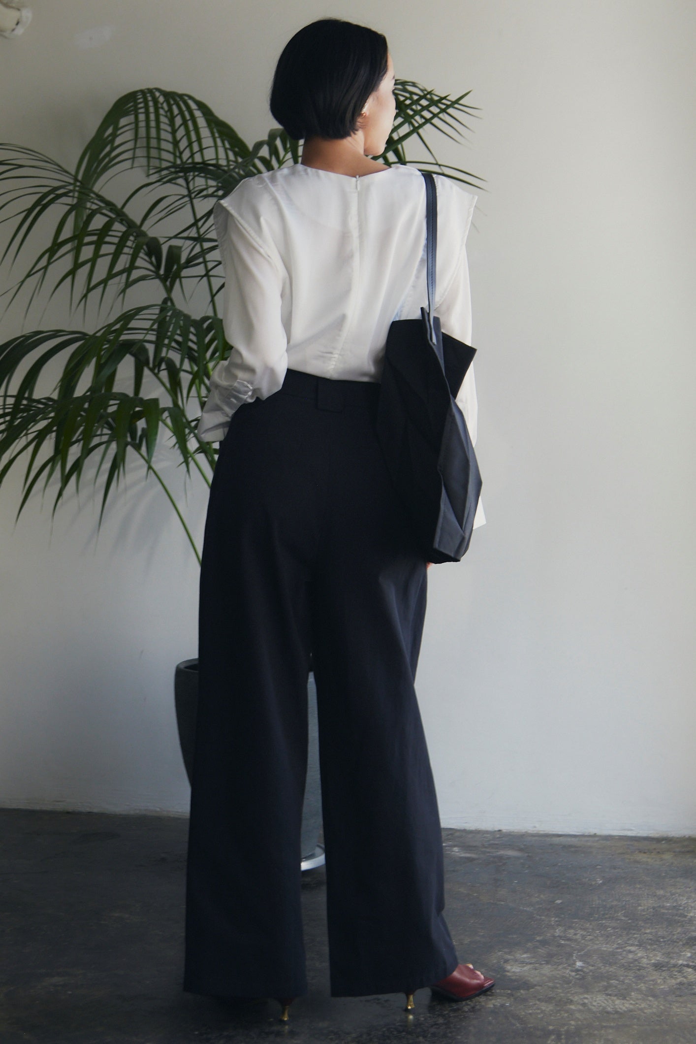 【即納】Front Tuck Wide Leg Pants_HL9702/LCHK