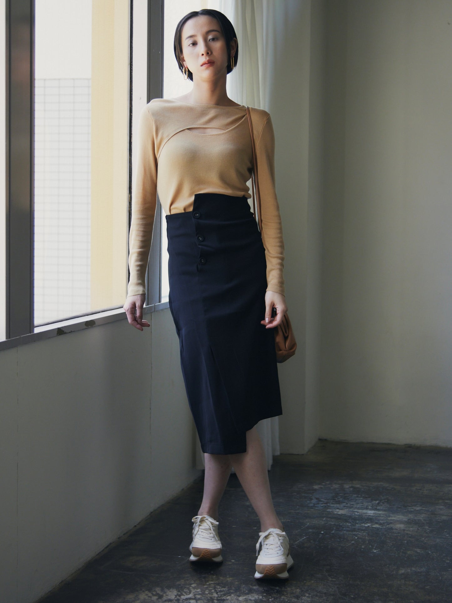 Irregular hem design skirt LCHK/9217