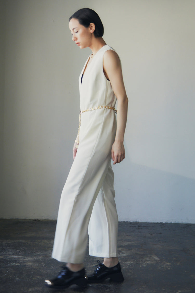 V-Neck Wide Leg Jumpsuit_LCHK/9029