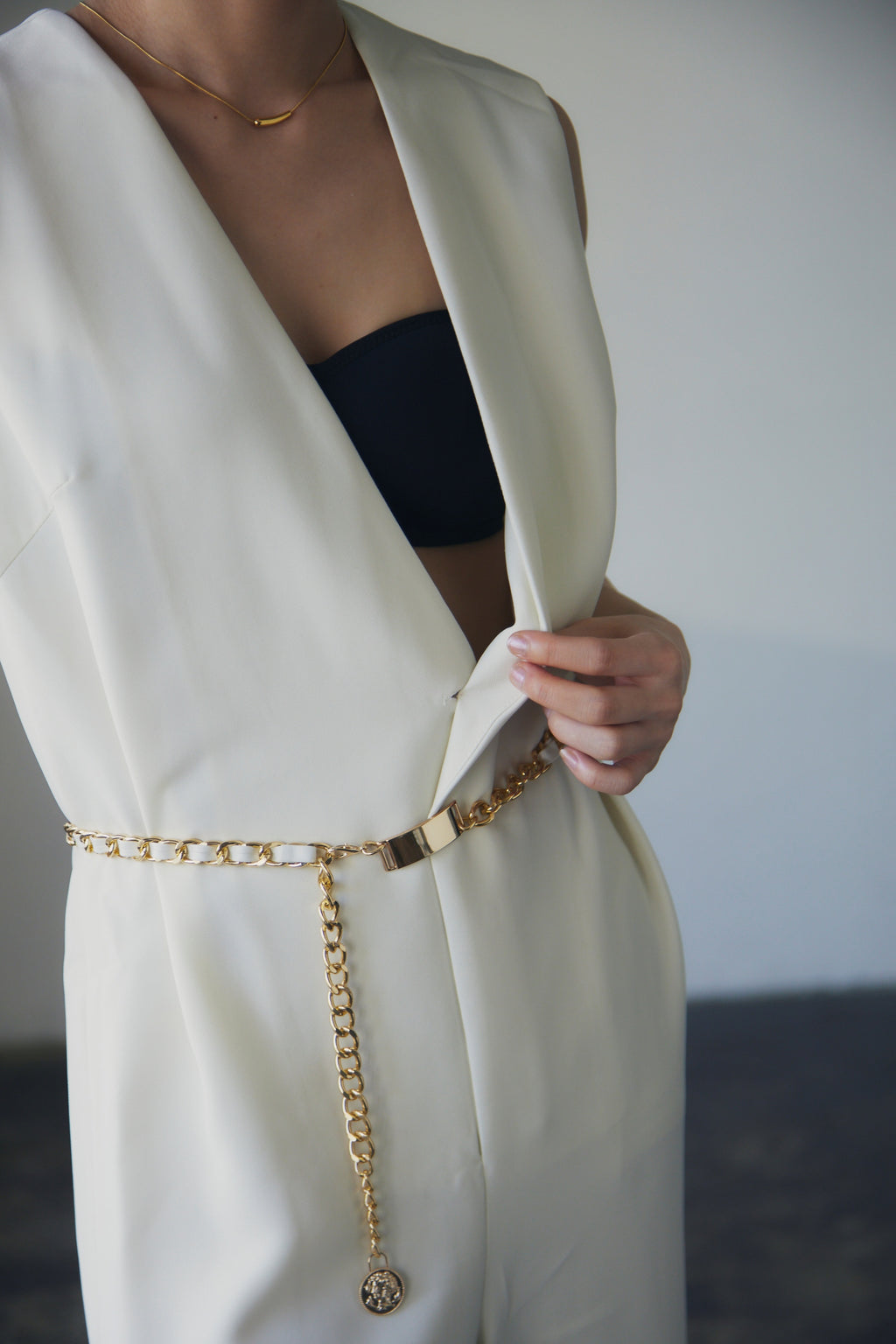[In Stock] V-Neck Wide Leg Jumpsuit_LCHK/9029